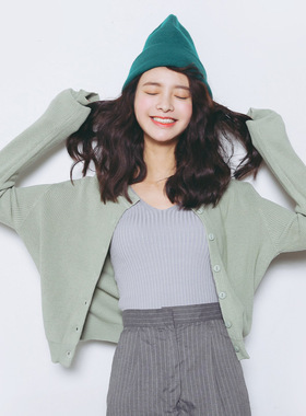 EAL羽迹2025春季韩版女装纯色针织衫毛衣百搭针织外套女士开衫L93