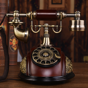 慕予臻美式 电话老式 复古电话机家用客厅旋转座 仿古电话机创意欧式