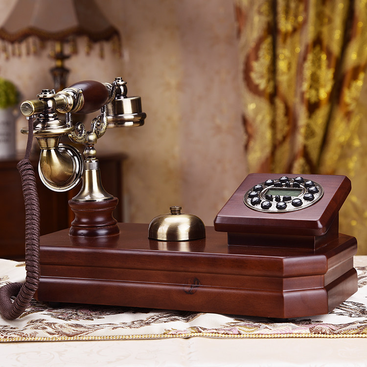 慕予臻欧式复古电话机老式民国仿古电话中式实木时尚创意座机礼品