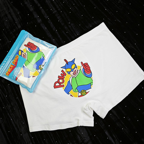 蜡笔小新同款男生动感超人内裤搞笑男士四角裤卡通印花纯棉平角裤