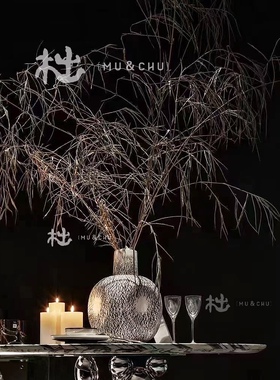 木出家居|侘寂创意陶瓷刀痕冰裂大花瓶慵懒餐厅售楼处民宿样板房
