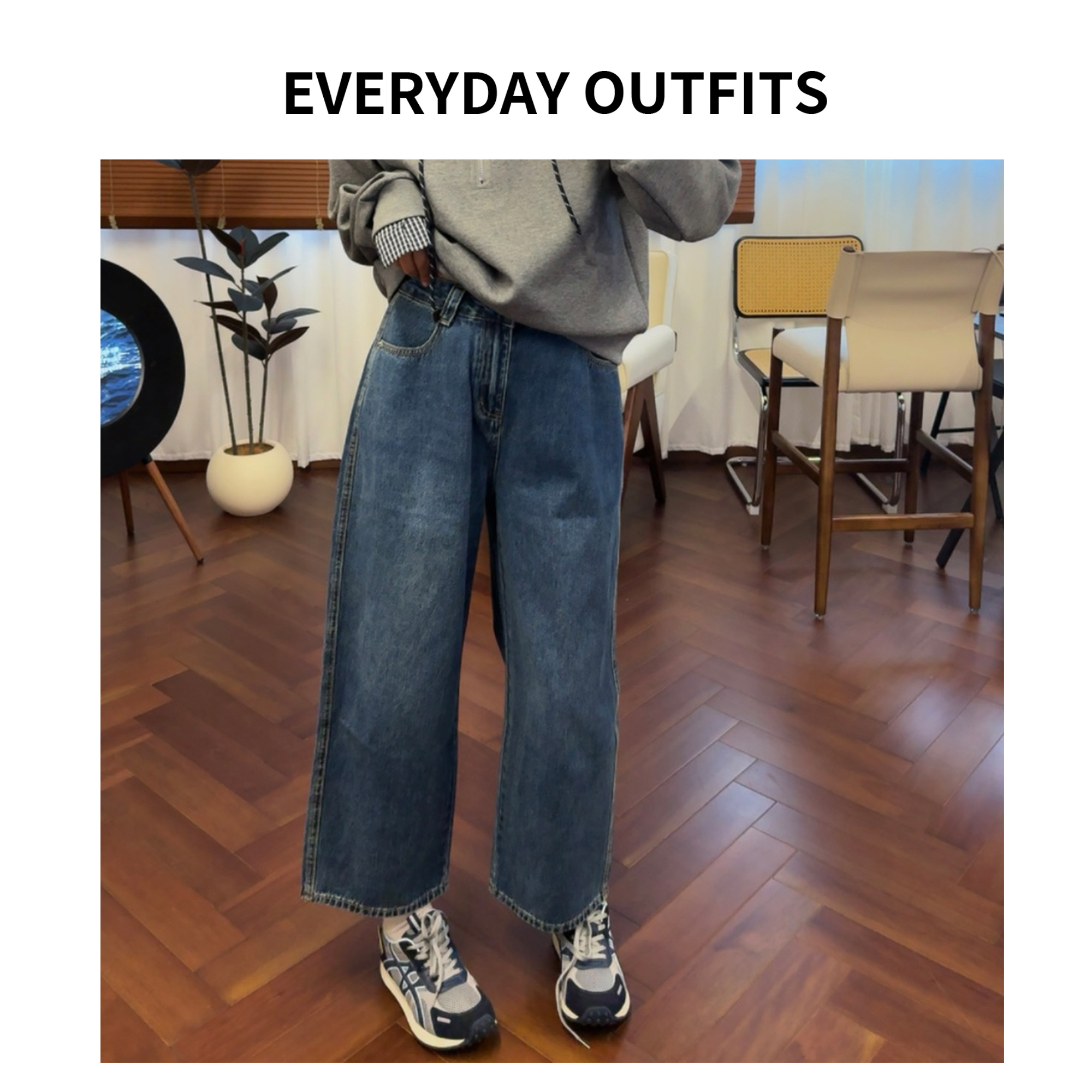 rida.5h19休闲百搭复古显瘦女装老爹水洗秋季女士牛仔裤2731