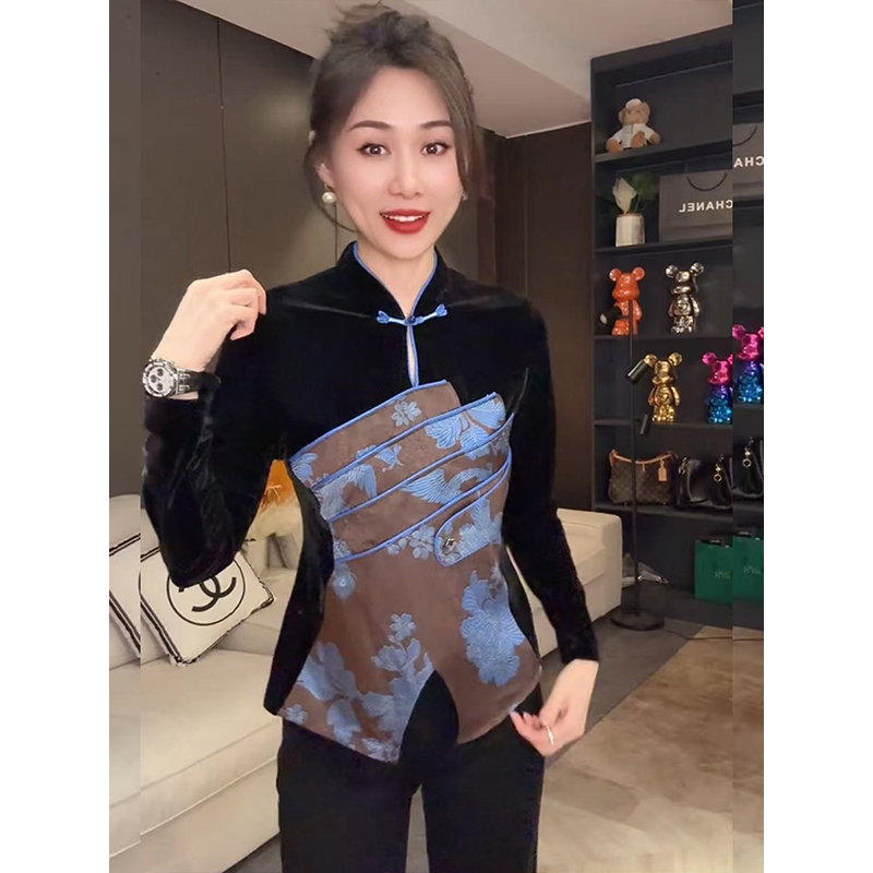 百搭时尚盘扣立领改良旗袍衫上衣