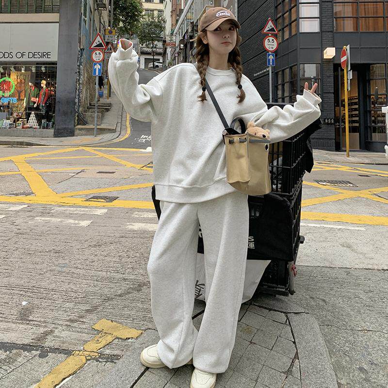 现货大货数据好新款韩版休闲套装B121-2401-加绒p165k228，女装运动套装，昱儿e优优