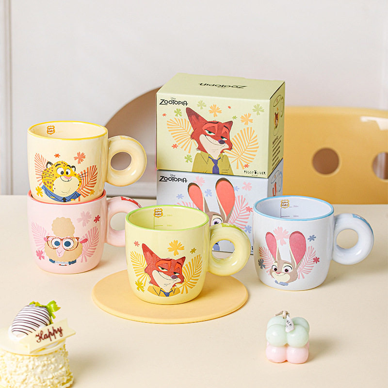 迪士尼Zootopia疯狂动物城卡通甜甜圈杯儿童牛奶杯早餐杯情侣杯子,餐饮具,杯子套装/情侣对杯,淘宝优惠券,粉丝福利购,淘宝优惠卷