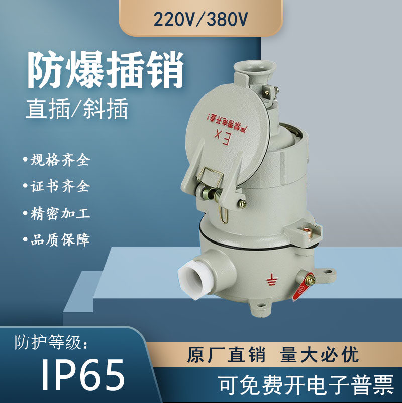 防爆插销ac系列直插斜插220v380v工业航空插头插座三芯五芯16a32a