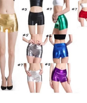 欧美wish亮皮短裤性感提臀裤子光滑仿皮短裤女装演出潮裤