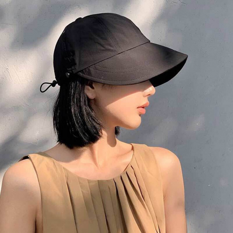 大头围马尾渔夫帽女春夏透气显脸