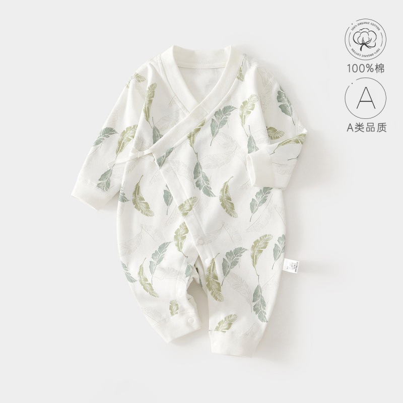 婴儿纯棉连体衣春秋款无骨长袖
