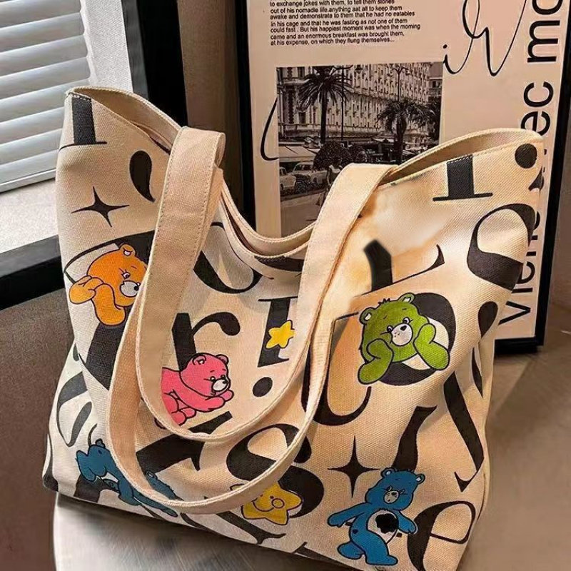 网红大容量帆布托特包