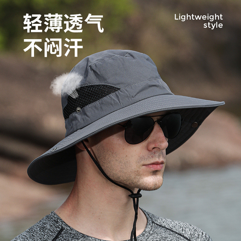 太阳帽男夏季户外钓鱼登山遮阳透