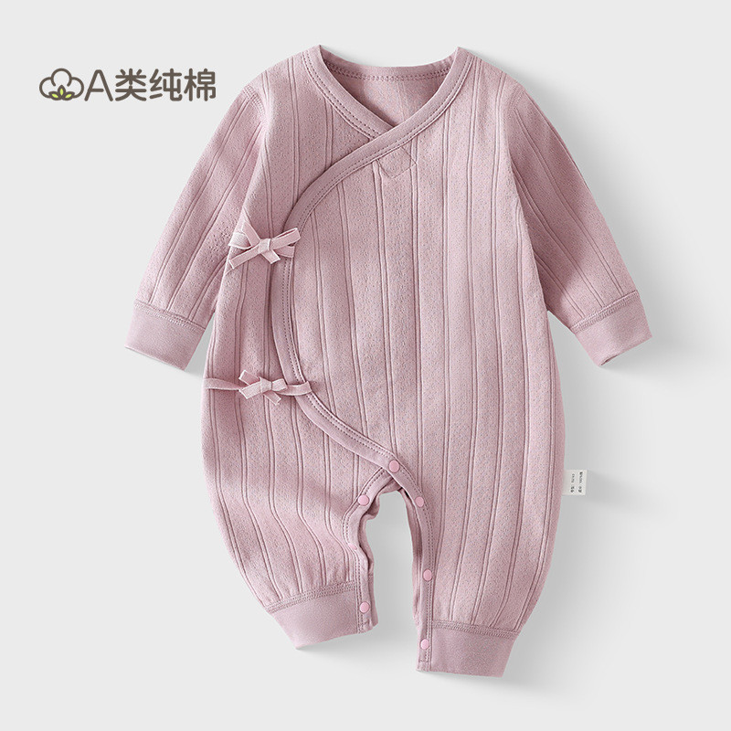 新生婴儿纯棉无骨睡衣春秋宝宝连