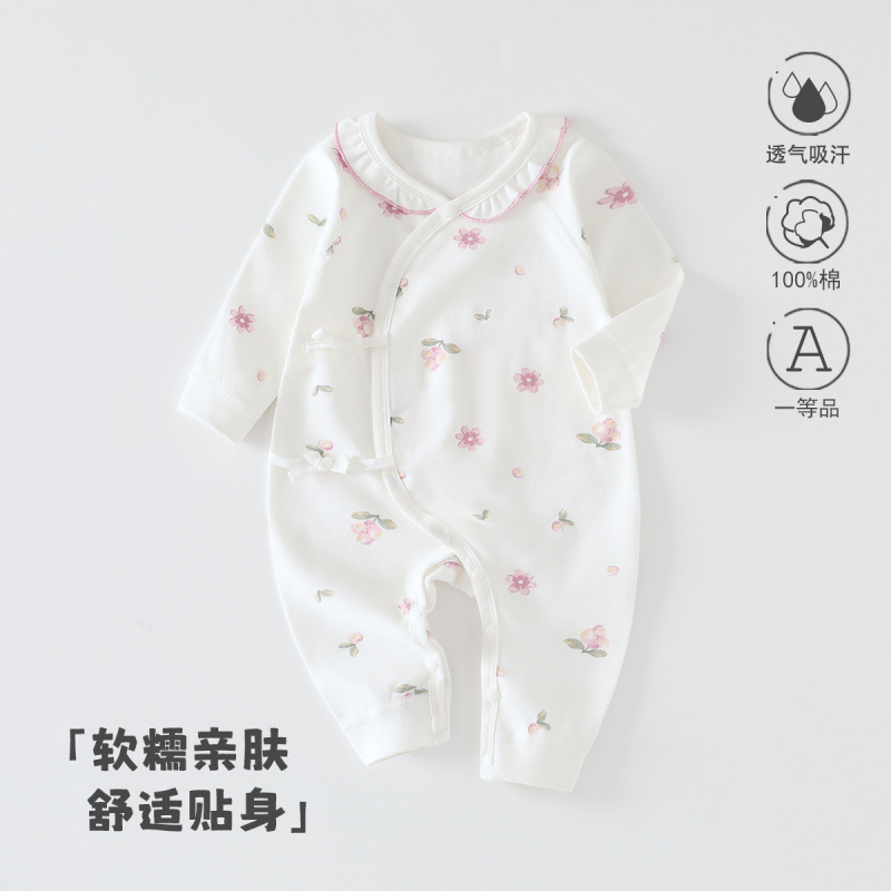 新生儿纯棉A类服装可爱无骨爬服