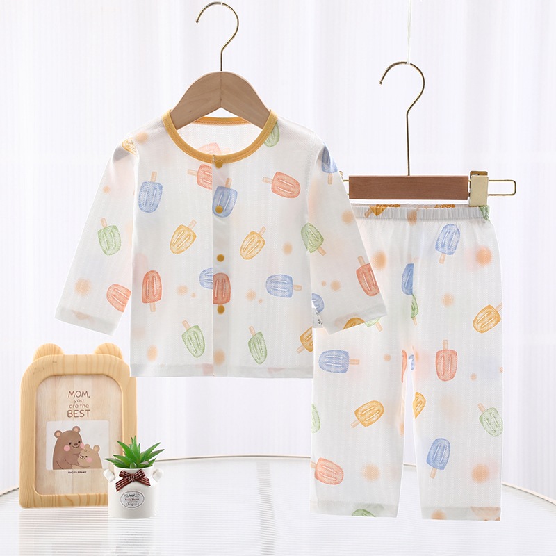 婴儿薄款空调服夏季纯棉分体衣