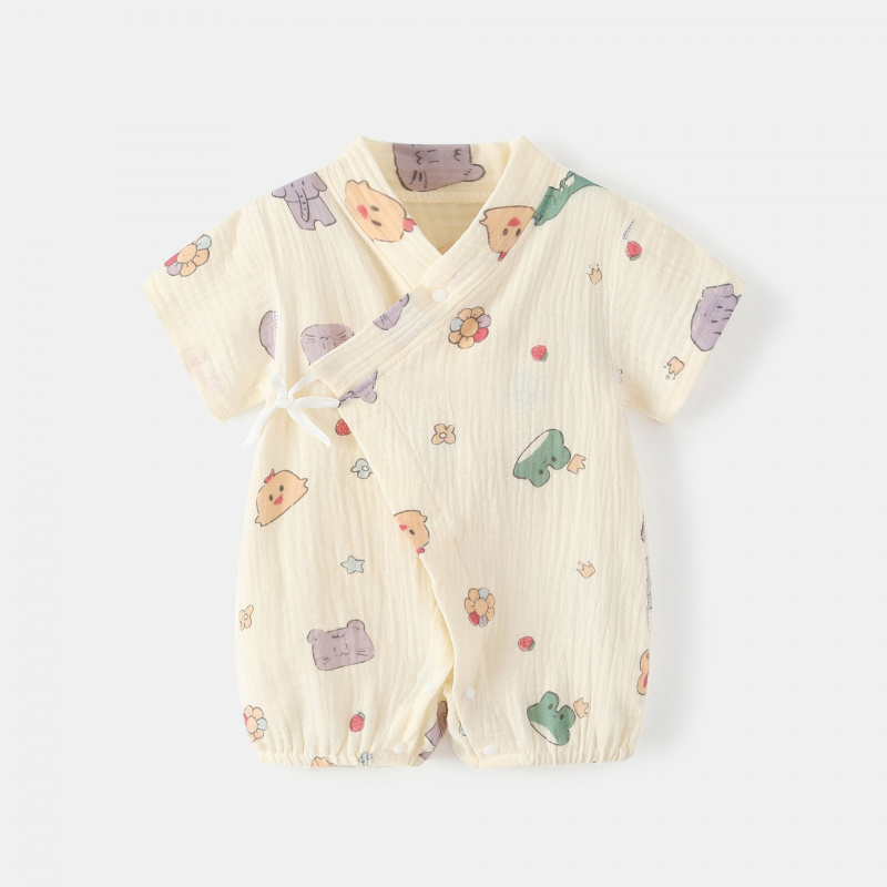 夏季婴儿纯棉短袖空调服睡衣
