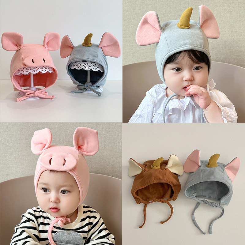 可爱小象宝宝护耳帽婴儿帽子