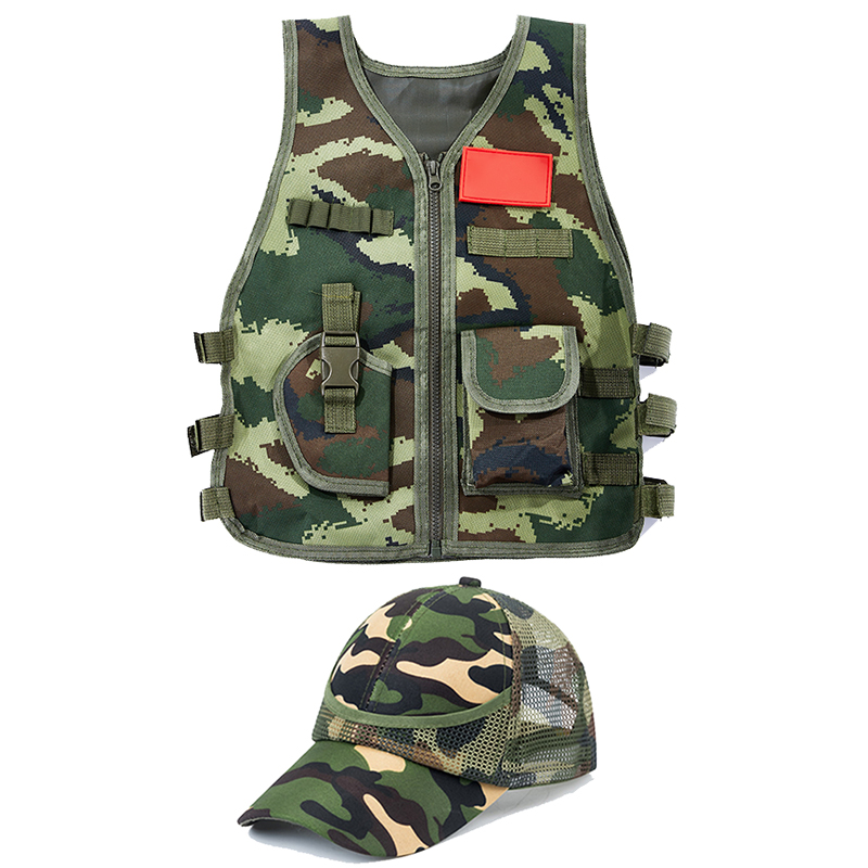 迷彩拉链马甲幼儿园CS背心演出服