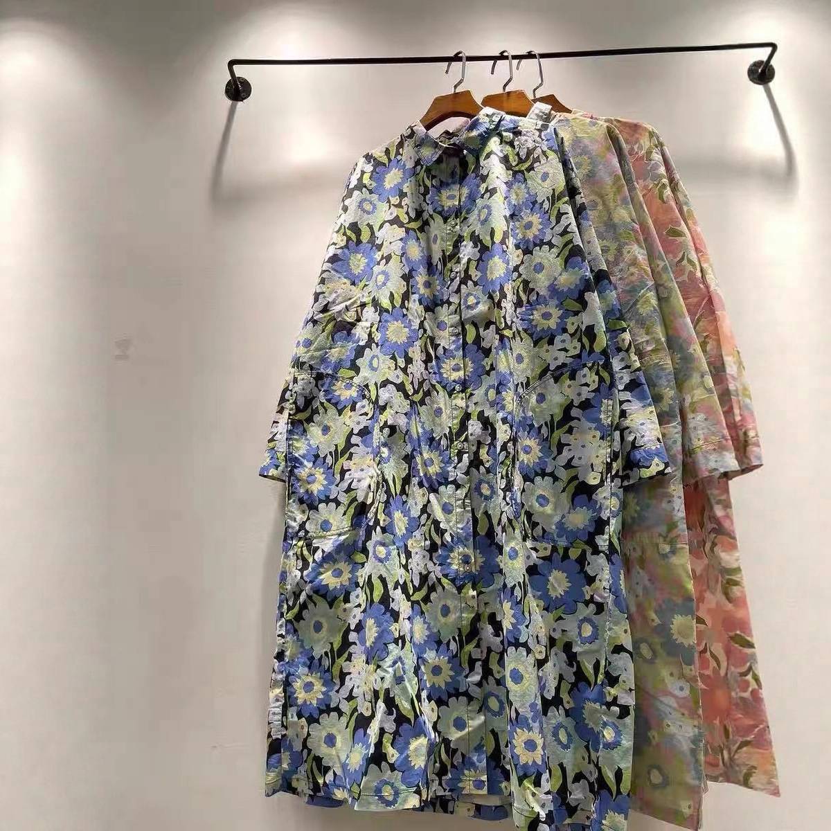 印花长袖连衣裙2025日系森女系清新翻领单排扣显瘦减龄宽松长裙女