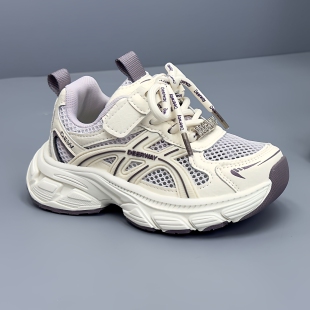 德尔惠童鞋2026年夏季新款单网面透气老爹鞋轻便男女童跑步鞋软底