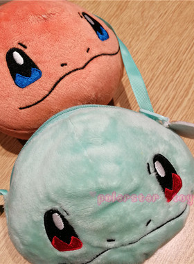 原单PC中心pokeman宠物小精灵火龙杰尼龟王嘉尔同款斜跨毛绒背包