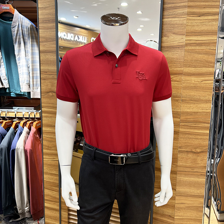 路卡迪龙23春夏新款男士纯色时尚休闲商务珠地t恤polo衫383220202