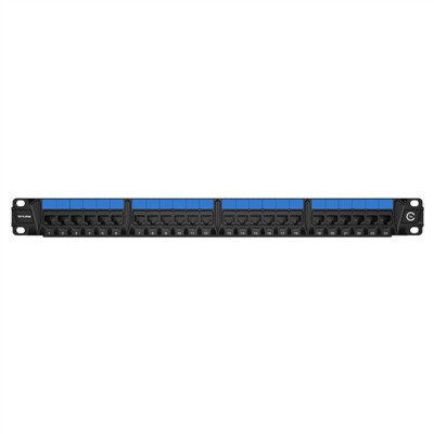TP-LINK TL-ED5e024 CAT5e超五类非屏蔽配线架19英寸机架式T568A/B通用标准网络工程综合布线自带理线架1U