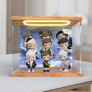 回型灯亚克力展示盒适用rayan万物生长盲盒可爱娃娃摆件潮玩手办