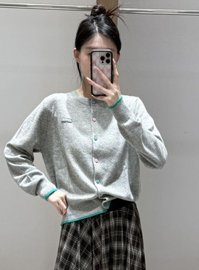 【现货】FIZZFLY | 25设计师品牌新款 25秋季下摆拼色羊绒开衫