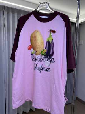 CHEER UP UNIF ORM外婆的菜园子宽松插肩短袖T恤