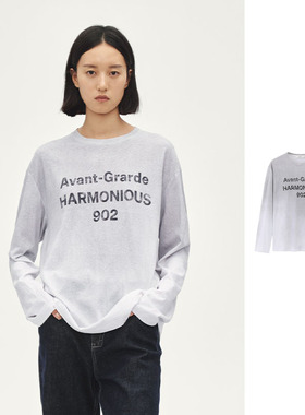 【现货】AVVENN25冬季新品902胶囊设计师款做旧长袖T恤慵懒内搭