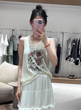 FIZZFLY | 25设计师品牌新款 25SS夏季复古玫瑰棉麻背心