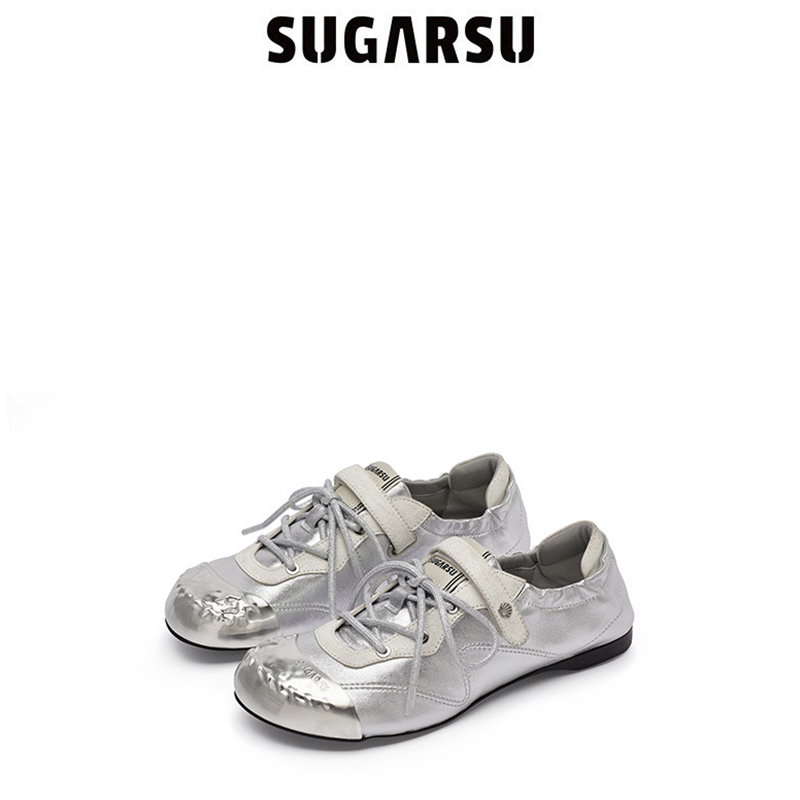 SugarSu酥履 25年春季新款贝壳头芭蕾舞真皮休闲玛丽珍运动单鞋女