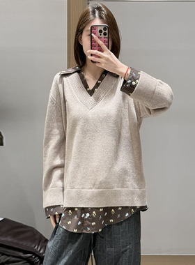 【现货】FIZZFLY | 25冬季设计师品牌新款假两件碎花针织衫