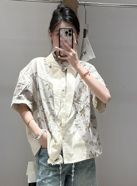 AndAnything 设计师品牌 25年秋季新款格纹拼接佩斯利纹印花衬衫