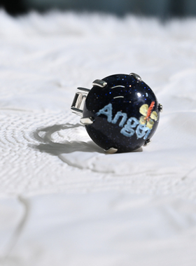 【现货】TysGrocery石头画板半球戒指黑曜和天使花