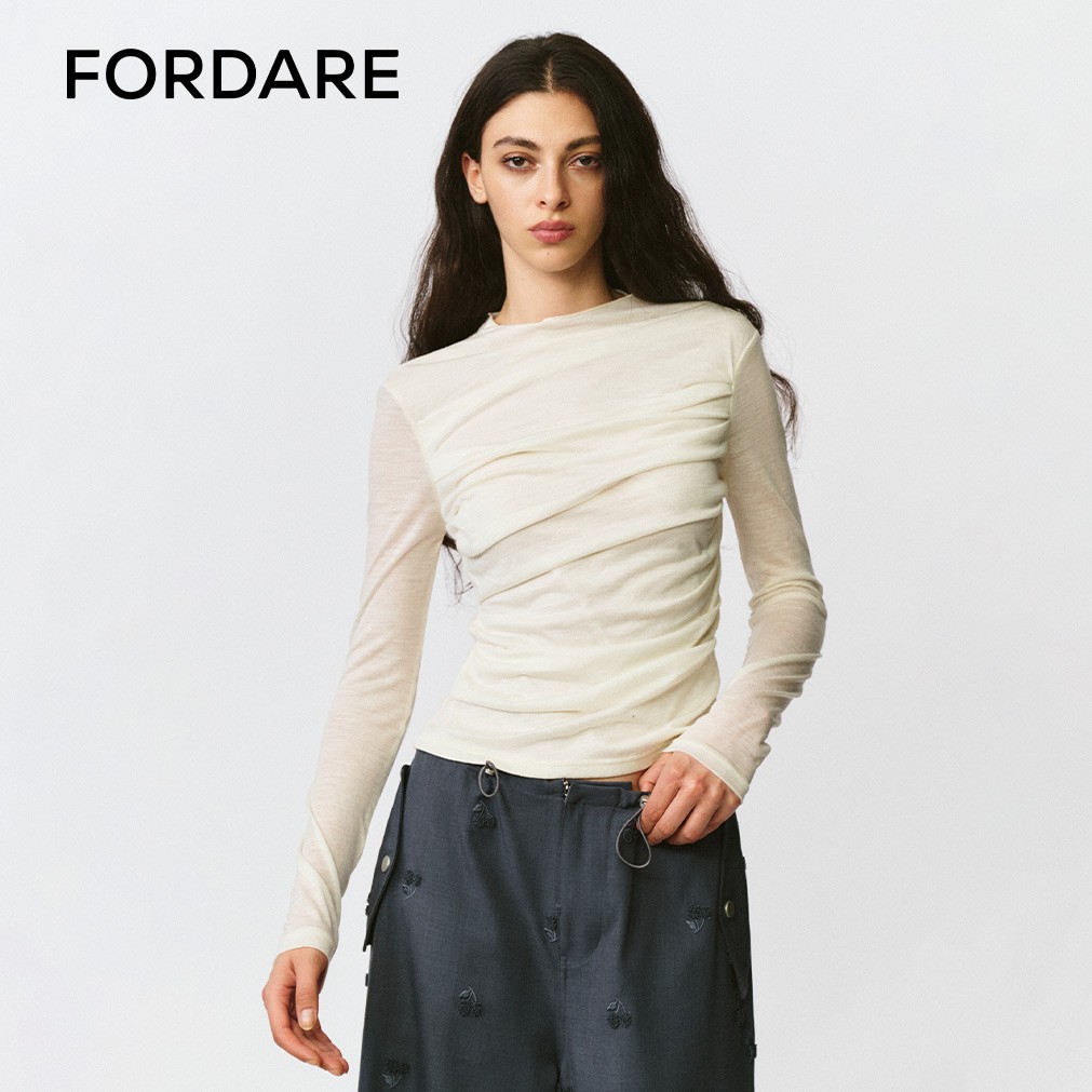 【现货】FORDARE/福蝶25秋冬弹力针织打褶内搭