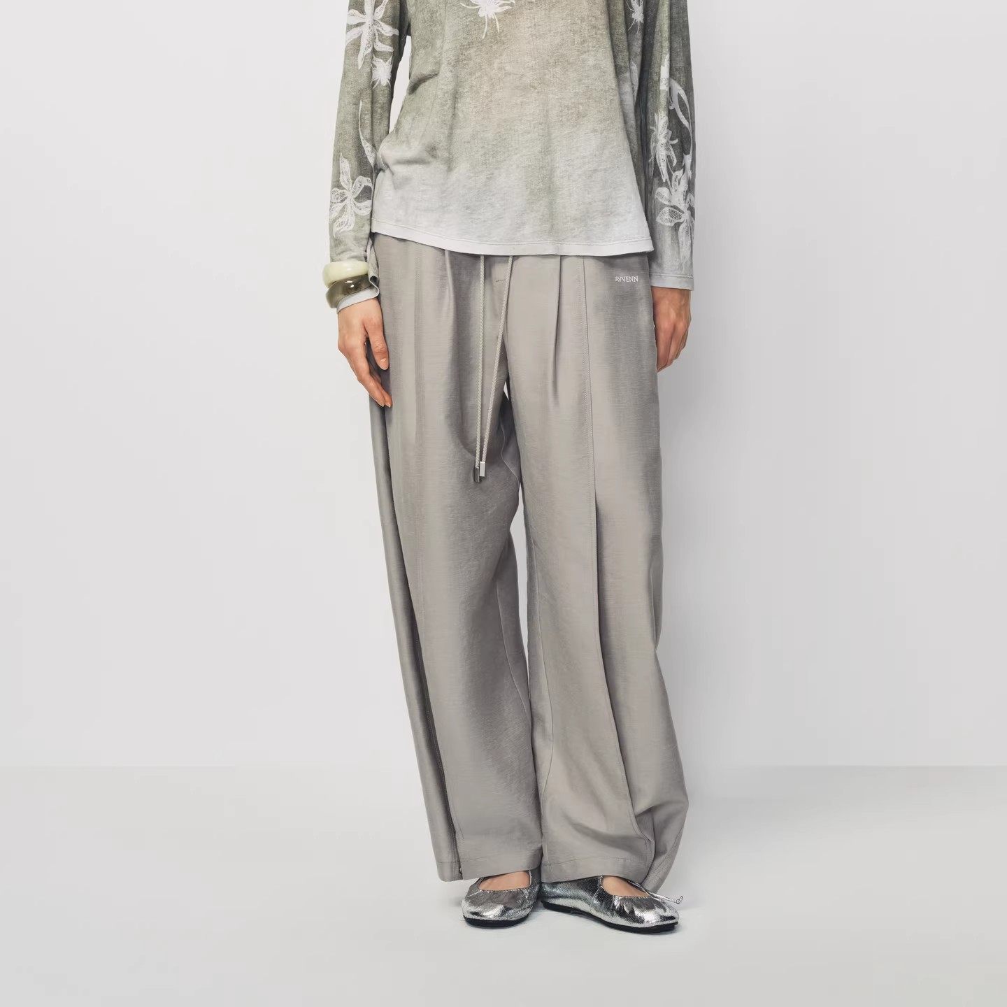 【现货】AVVENN双调节裤绳春日亚麻混纺肌理长裤造型感,女装/女士精品,休闲裤,淘宝优惠券,粉丝福利购,淘宝优惠卷