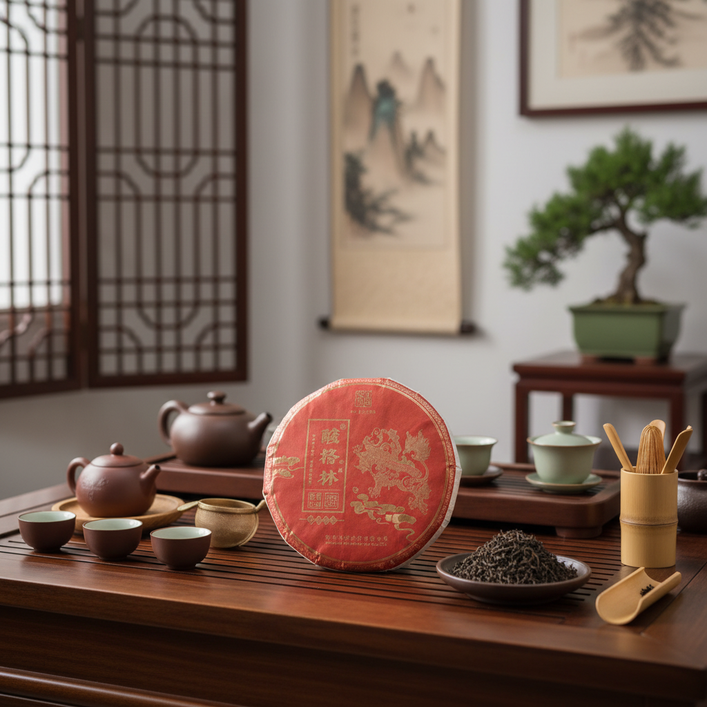 2023年玫瑰金系列酸格林单株古树生茶 357克 普洱生茶