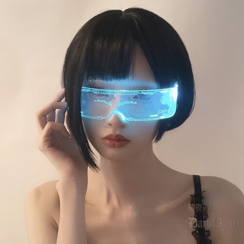 朋克风未来科技感发光酒吧墨镜