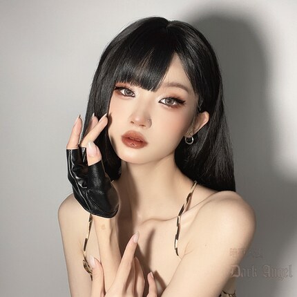 原宿暗黑朋克军lolita蹦迪手套少女哥特jk皮cos半指半掌露指ins潮