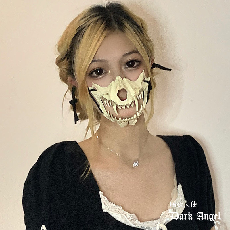 日本作家倉戸みと龙神面具鵺cos猛虎夜叉 次元装扮道具万圣节恐怖