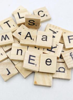 100个/包26个英文字母木方块儿童早教拼图游戏字母木片大小写识图