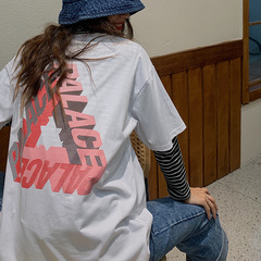 實拍 網紅港風T恤女2021年春夏季新款韓版寬鬆短袖上衣