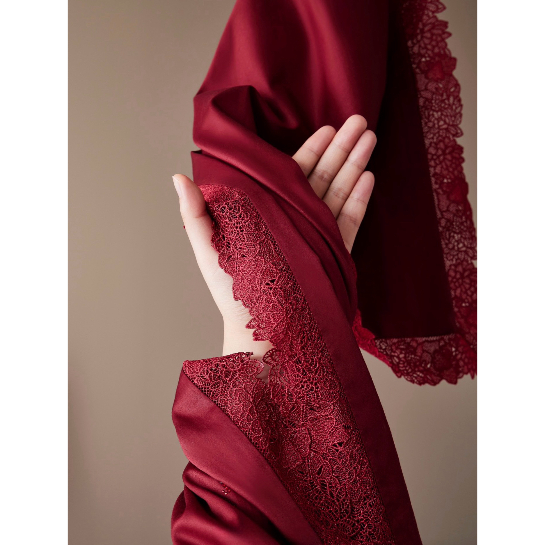 LIWOO喜嫁系列｜100S长绒棉四件套 法式蕾丝工艺 极简婚庆床品