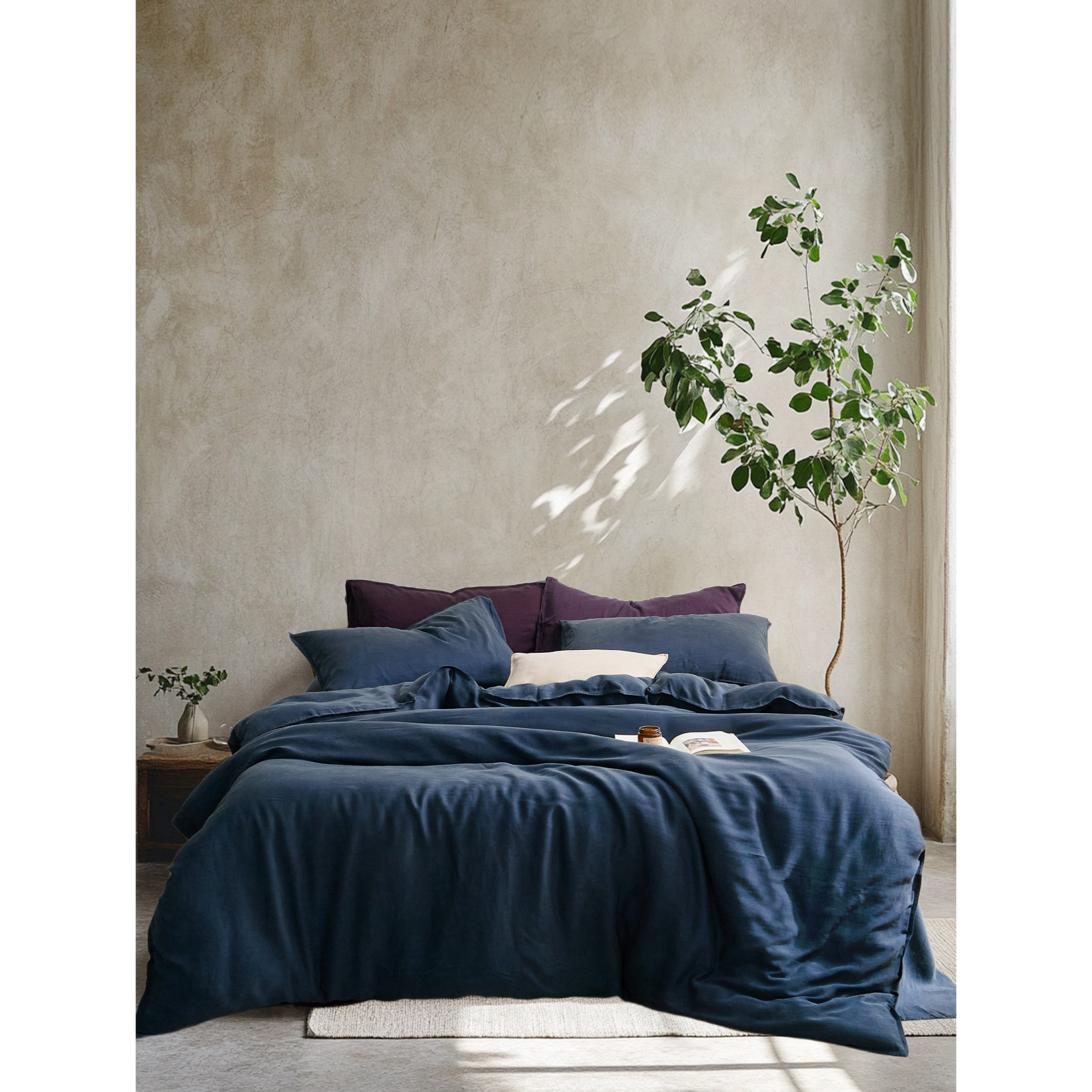 LIWOO｜80S兰精水洗天丝四件套 姹寂风素色自然感床品 3色