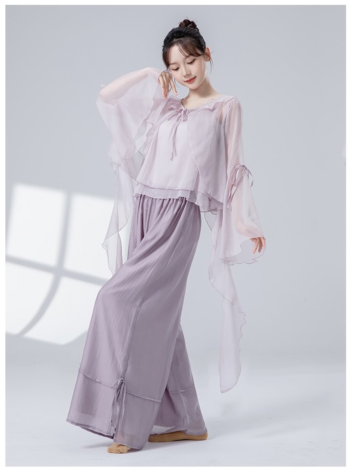 新款古典舞蹈服身韵纱衣飘逸古风舞蹈节目表演服日常练功服仙气