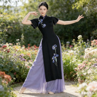 新款古典舞蹈服旗袍套装日常练功服扇子舞中国风舞蹈演出服形体服