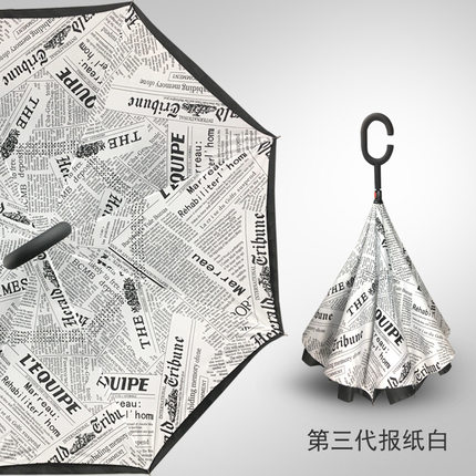 防层双层反向伞遮阳伞直柄伞广告伞户创意免手持旋转