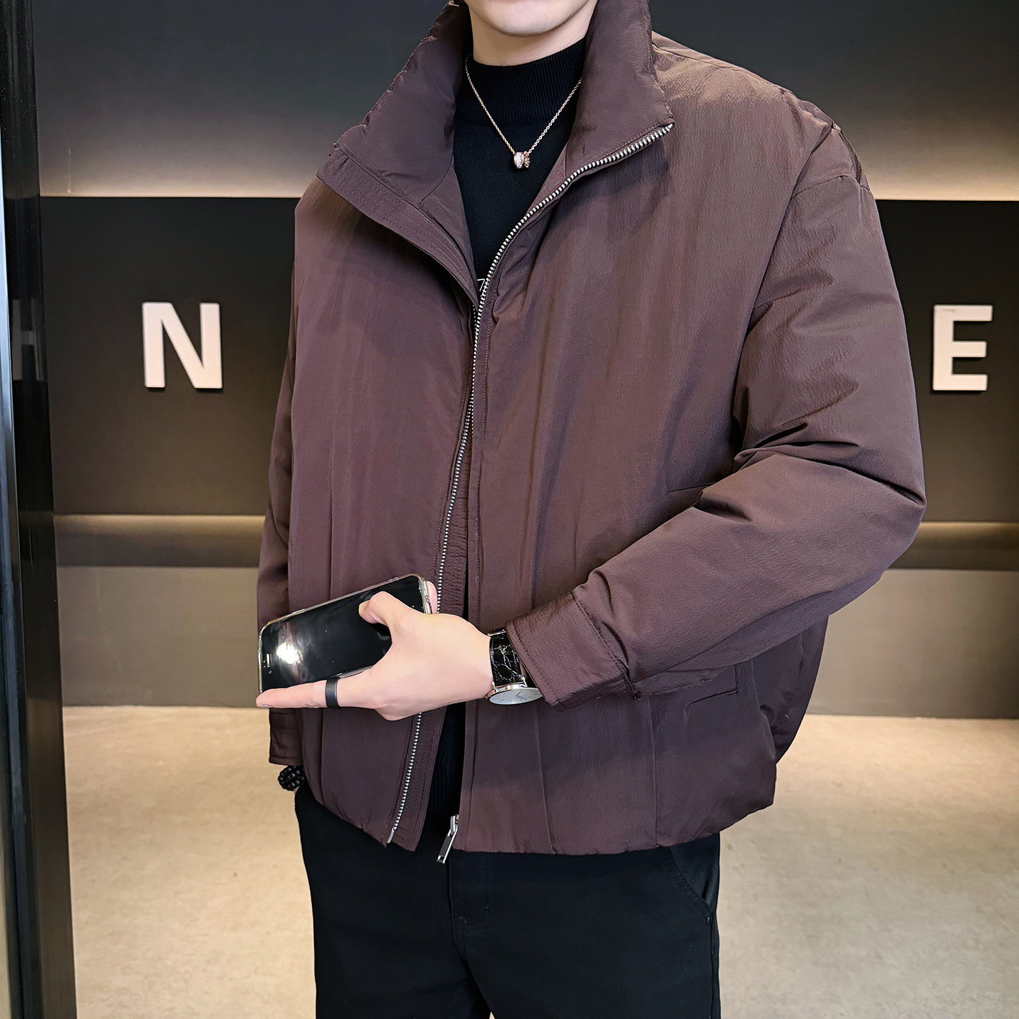 2025冬男宽松立领标90白鸭绒韩式羽绒服A230-8068-P268(控368),男装羽绒服,电商A230