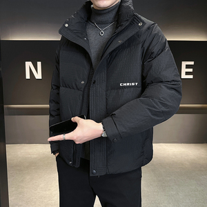 2025冬男款立领修身暗花字母刺绣羽绒服A230-24111-P185(控285）图片
